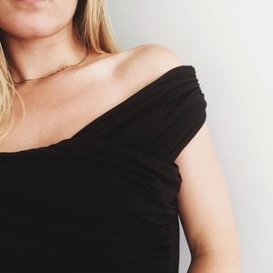Black bardot off the shoulder body suit
